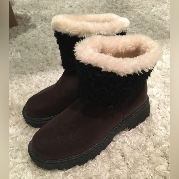 Colorblock Fluffy Trim Snow Boots - Picture 3 of 16